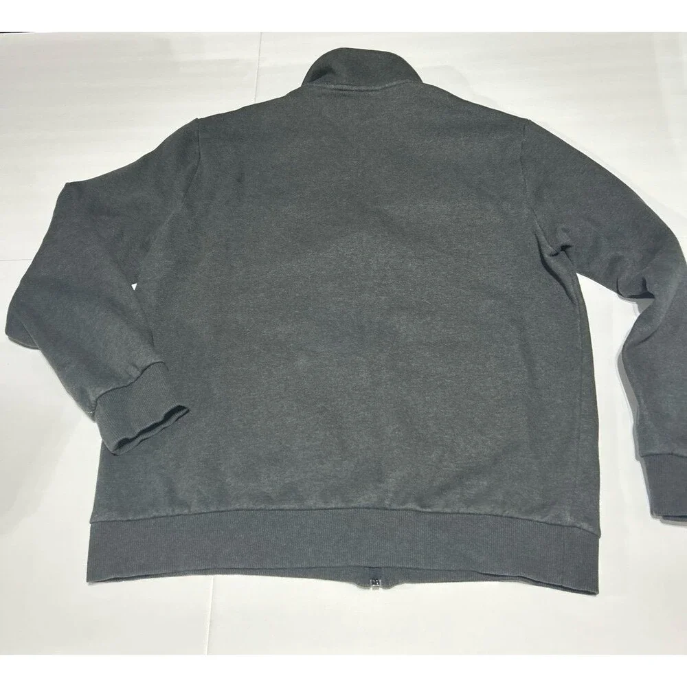 Calvin Klein Men's Large Gray Heather & Black Mixed-Media Full-Zip Jacket